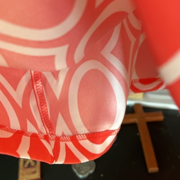 ALYX Soft Coral/White Design Stretch Twill Sleeveless Shift Dress, Sz 14, GUC. - Picture 7 of 8